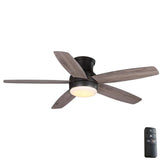 Ashby Park 52 in. White Color Changing Integrated LED Brushed Nickel Ceiling Fan with Light Kit and Remote Control