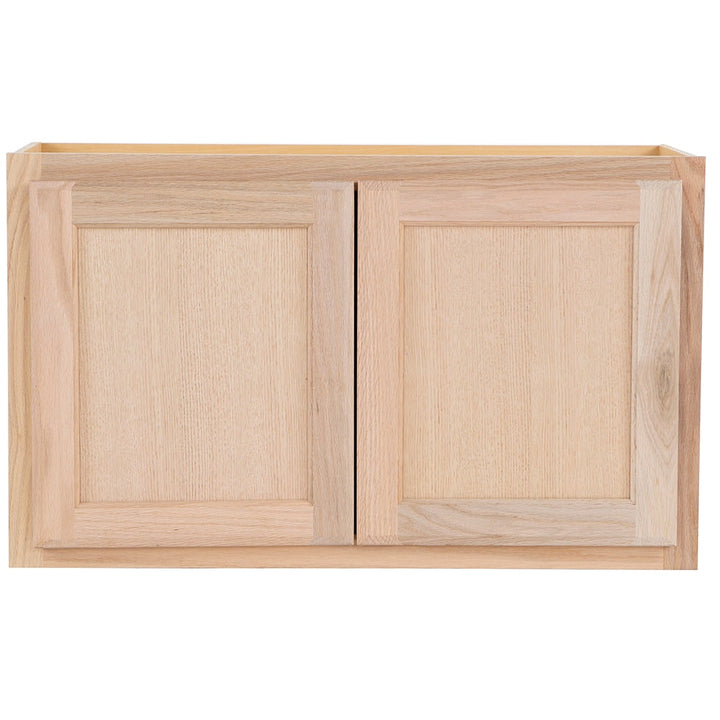 Opus Oak Brook Natural Unfinished Oak Wall Cabinet, 30-in x 18-in Flat Panel Square