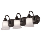Portfolio Shaker Park 3-Light 24.09-in Oil-Rubbed Bronze Vanity Light with White Glass Shades
