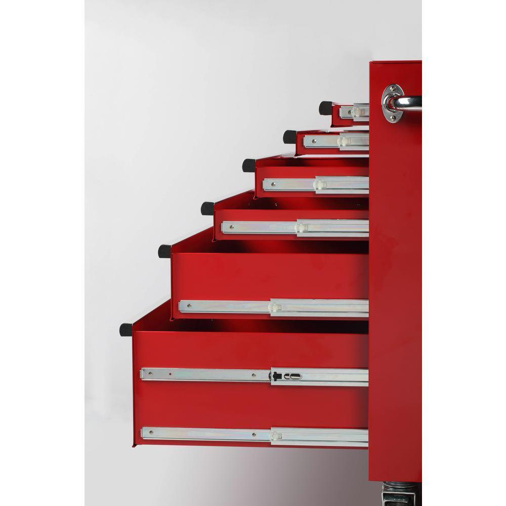 36 in. W 6-Drawer, Deep Tool Chest Cabinet in Gloss Red