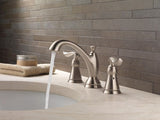 Delta Linden Stainless 2-handle Widespread WaterSense Bathroom Sink Faucet with Drain