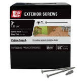Grip-Rite PrimeGuard Ten #10 x 3-in Polymer Deck Screws, Gray, 5-lb Box (Approx. 352 pcs)