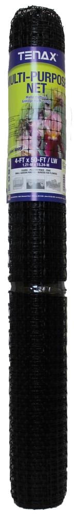 Tenax Multi-Purpose Black Plastic Rolled Fencing 50x4 ft for Gardens