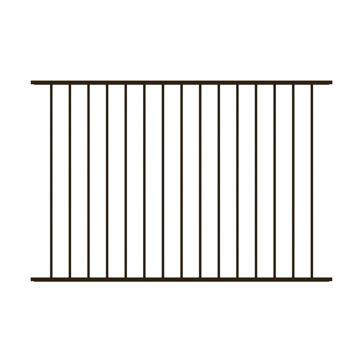 Ironcraft Eastham 4-ft H x 6-ft W Black Powder Coated Aluminum Flat-top Yard Fence Panel