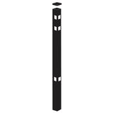 Freedom Concord/New Haven 7-ft H x 2-in W Black Aluminum Spaced Picket Flat-top Decorative Corner Fence Post