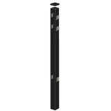 Freedom Concord/New Haven 7-ft H x 2-in W Black Aluminum Spaced Picket Flat-top Decorative Line Fence Post