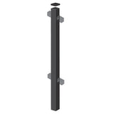 Freedom Easton 6-ft H x 2-in W Black Aluminum Spaced Picket Flat-top Decorative Line Fence Post