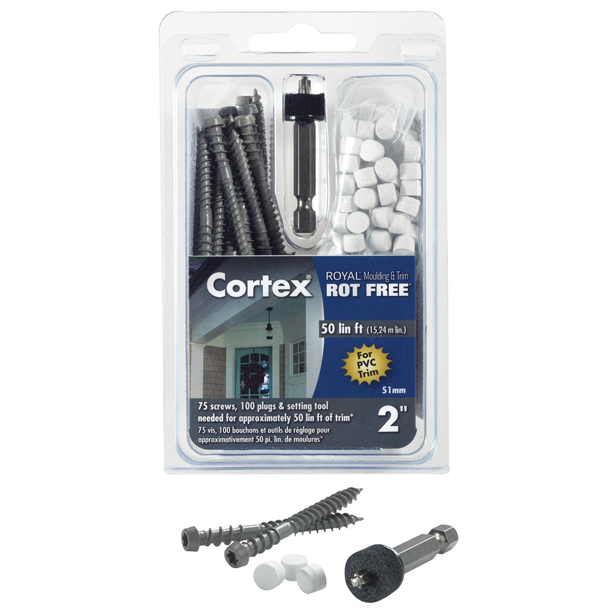 FastenMaster Cortex for Royal Trim 2 mm White Hidden Deck Fastener (75-Pack)