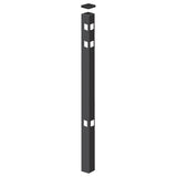 Freedom New Haven 5-ft H x 2-in W Black Aluminum Spaced Picket Flat-top Decorative Corner Fence Post