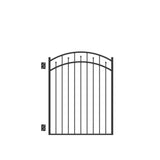 Freedom Concord 4-1/2-ft H x 4-ft W Black Aluminum Spaced Picket Flat-top Decorative Fence Gate