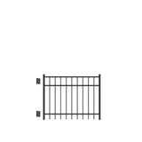 Freedom New Haven 3-ft H x 4-ft W Black Aluminum Spaced Picket Flat-top Decorative Fence Gate