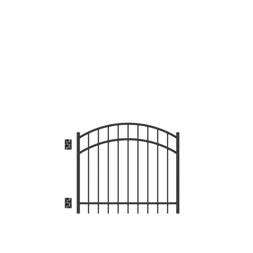 Freedom New Haven 3-ft H x 4-ft W Black Aluminum Spaced Picket Decorative Walk-thru Fence Gate