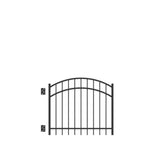 Freedom New Haven 3-ft H x 4-ft W Black Aluminum Spaced Picket Decorative Walk-thru Fence Gate