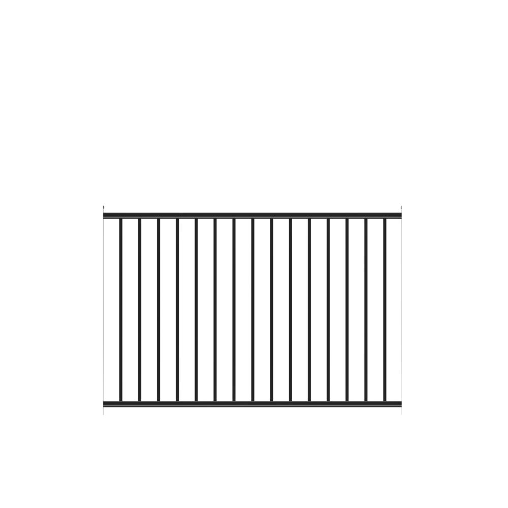 Freedom Easton 4-ft H x 6-ft W Black Aluminum Spaced Picket Flat-top Decorative Fence Panel