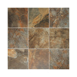 American Olean Kendal Slate 15-Pack Carlisle Black 12-in x 12-in Glazed Porcelain Stone Look Floor and Wall Tile