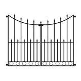 YARDLINK Empire 3-ft W Powder-coated Steel Decorative Metal Pressed-point No Dig Decorative Walk-thru Fence Gate