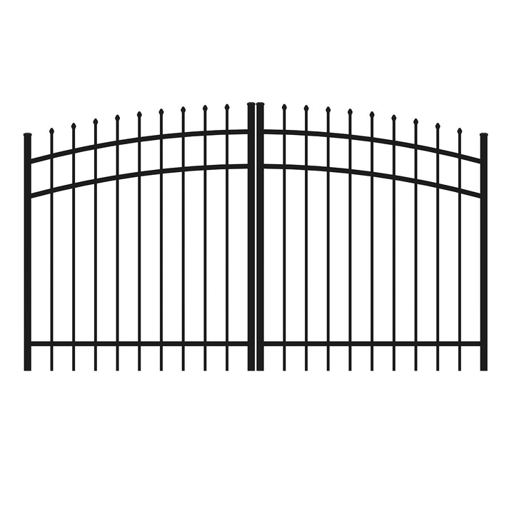 Ironcraft Orleans 4-ft H x 8-ft W Black Powder-coated Aluminum Spaced Picket Pressed-point Yard Fence Gate