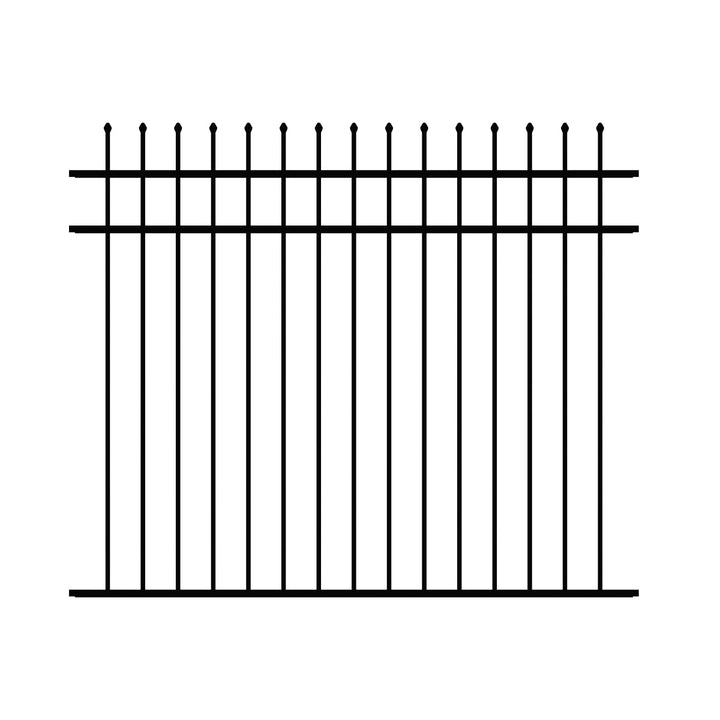 Ironcraft Orleans 6-ft W Black Powder-coated Aluminum Split Rail Pressed-point Yard Fence Panel