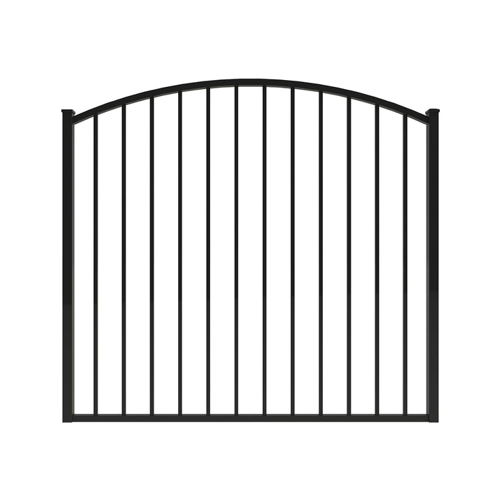 Ironcraft Eastham Black Powder-coated Aluminum Post and Rail Yard Walk-thru Fence Gate