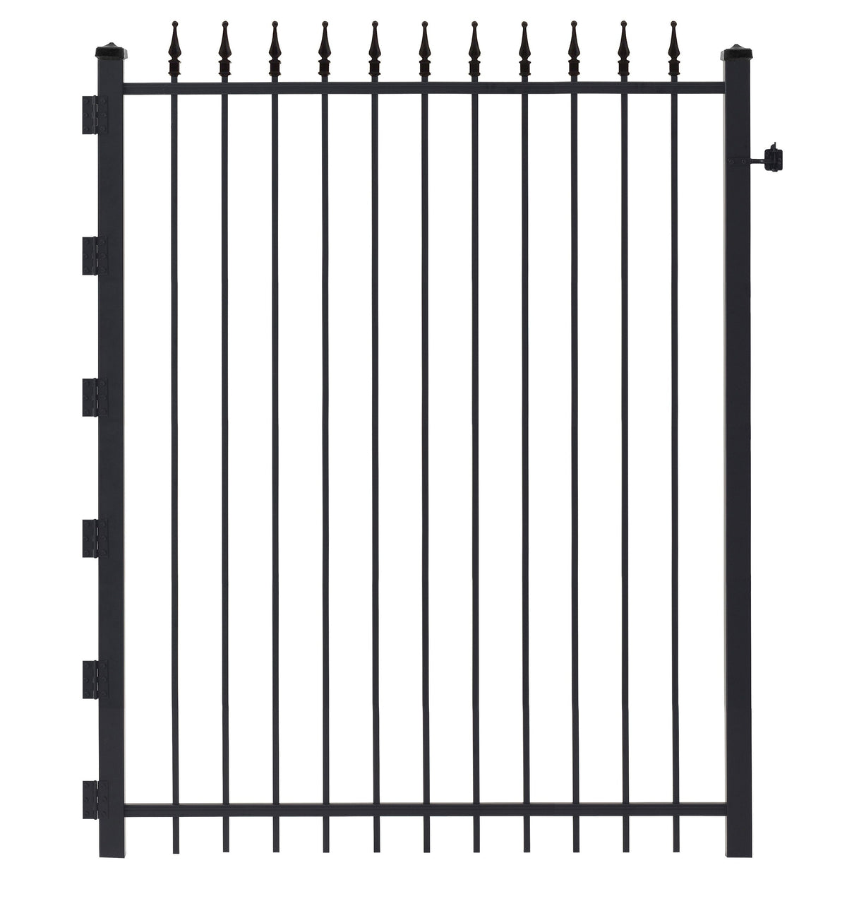 Gilpin 6-ft H x 4-ft W Black Steel Decorative Metal Straight-top Decorative Standard Fence Gate