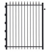 Gilpin 6-ft H x 4-ft W Black Steel Decorative Metal Straight-top Decorative Standard Fence Gate