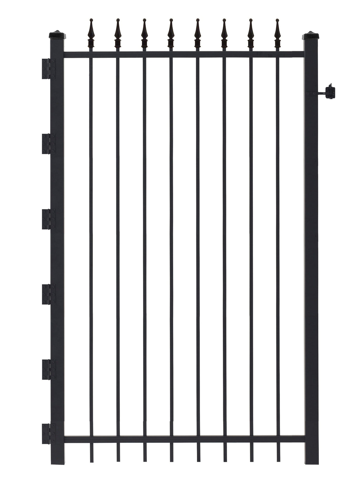 Gilpin 6-ft H x 3-ft W Black Steel Decorative Metal Straight-top Decorative Walk-thru Fence Gate