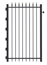Gilpin 6-ft H x 3-ft W Black Steel Decorative Metal Straight-top Decorative Walk-thru Fence Gate