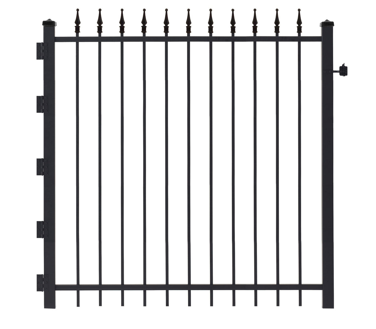 Gilpin 4-ft H x 4-ft W Black Steel Decorative Metal Straight-top Decorative Fence Gate