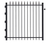 Gilpin 4-ft H x 4-ft W Black Steel Decorative Metal Straight-top Decorative Fence Gate