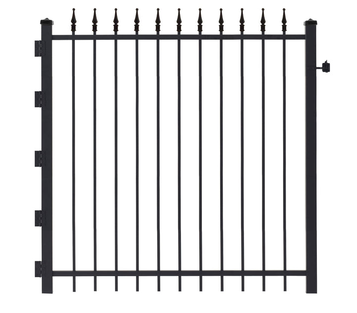 Gilpin 4-ft H x 4-ft W Black Steel Decorative Metal Straight-top Decorative Fence Gate