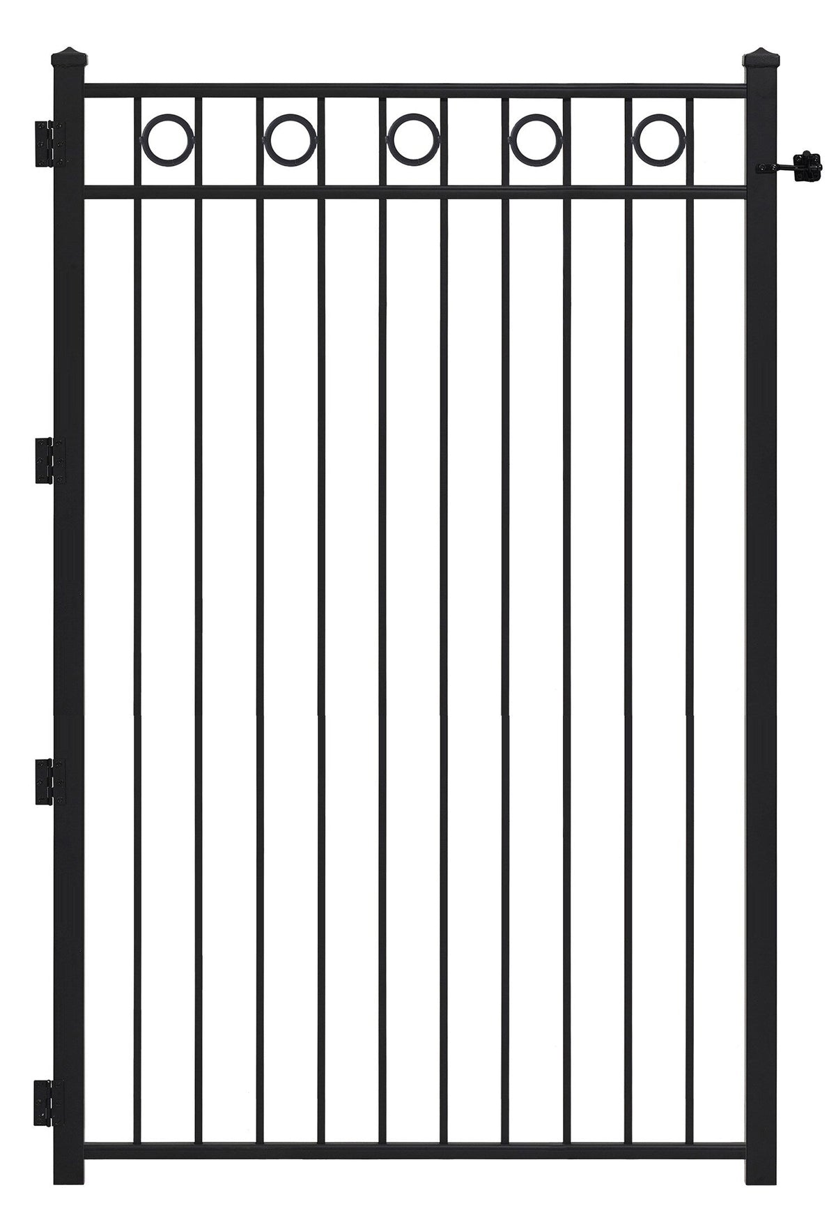 Gilpin 6-ft H x 4-ft W Black Steel Decorative Metal Straight-top Decorative Standard Fence Gate