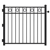 Gilpin 4-ft H x 4-ft W Black Steel Decorative Metal Straight-top Decorative Standard Fence Gate