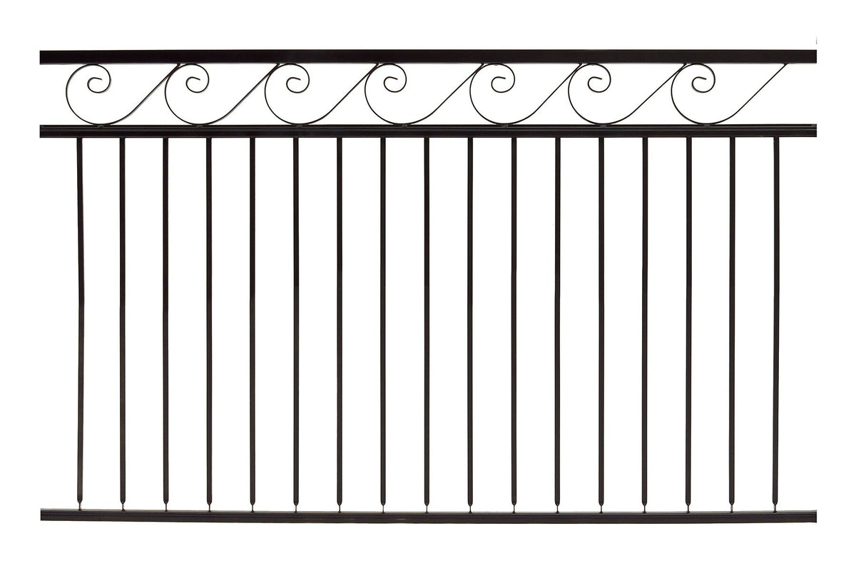 Gilpin 4-ft H x 6-ft W Black Steel Spaced Picket Flat-top Decorative Fence Panel