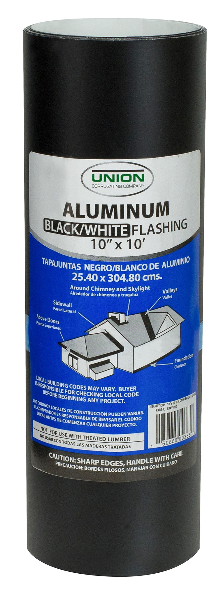Union Corrugating 10-in x 10-ft Black Aluminum Roll Flashing (BKWV1010)