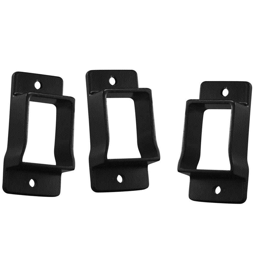 Freedom Heavy-duty 6-in Black Metal Wall Bracket For Metal Fence 3-Pack