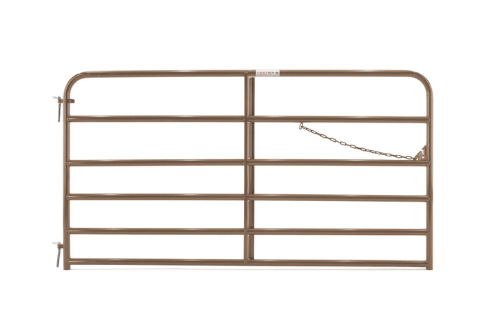 Tarter 4-ft H x 8-ft W Brown Powder Coat Steel Corral Flat-top Farm Fence Gate