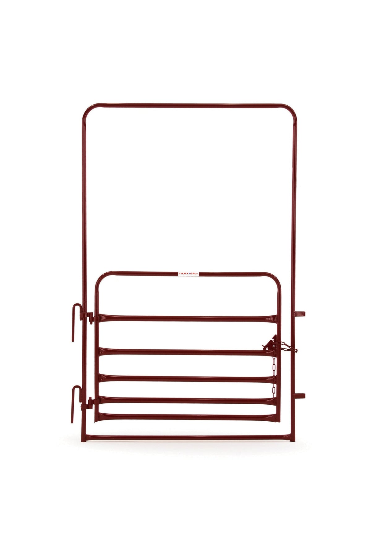 Tarter 6-ft H x 4-ft W Red Powder Coat Steel Corral Flat-top Farm Fence Gate