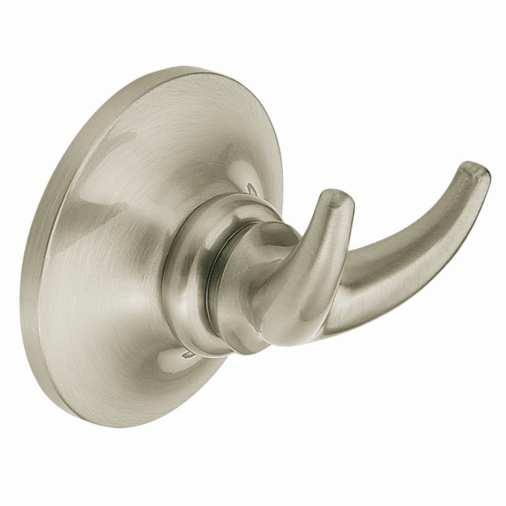 Moen Danbury Double Hook Spot Resist Brushed Nickel Towel Hook