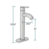 MR Direct Porcelain Vessel Sink in White with 718 Faucet and Pop-Up Drain in Chrome