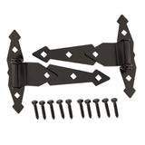 Everbilt 8 in. Black Decorative Spring Gate Tee Hinge (2-Pack)