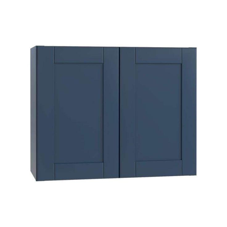 Home Decorators Collection Washington Vessel Blue Plywood Shaker Assembled Wall Kitchen Cabinet Soft Close 30 in W x 12 in D x 24 in H