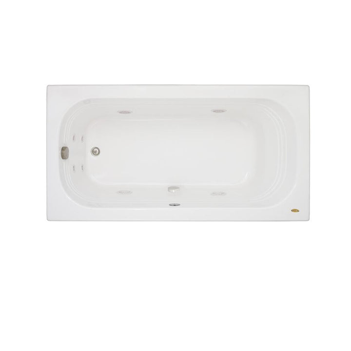 Jacuzzi LUXURA 66 in. x 34 in. Acrylic Right-Hand Drain Rectangular Drop-In Whirlpool Bathtub in White