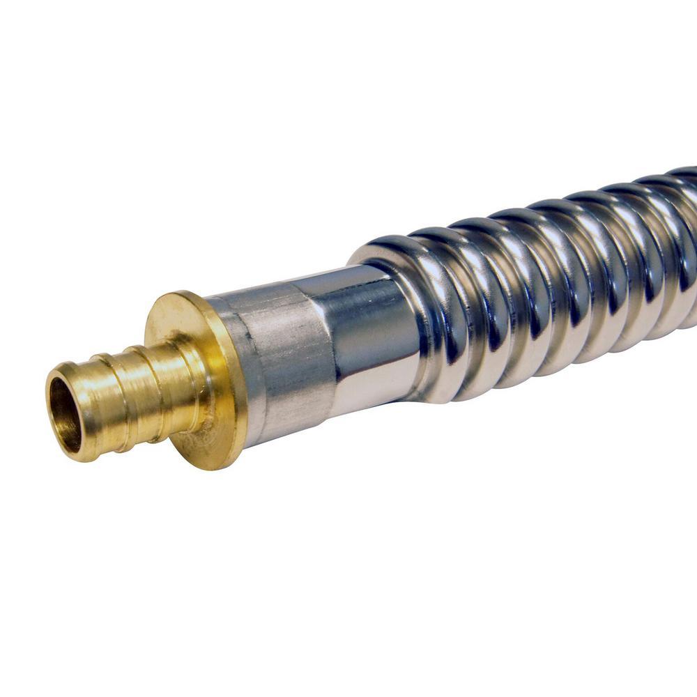 1/2 in. Stainless Steel PEX Barb x 3/4 in. Female Pipe Thread x 18 in. Water Heater Connector - Super Arbor