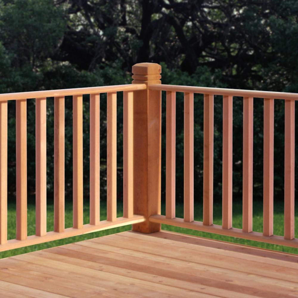 4 in. x 4 in. x 4-1/2 ft. Cedar Double V-Groove Deck Post - Super Arbor