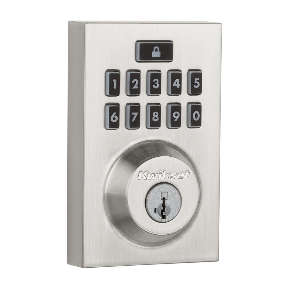 Z-Wave SmartCode 914 Contemporary Single Cylinder Satin Nickel Electronic Deadbolt Featuring SmartKey Security - Super Arbor