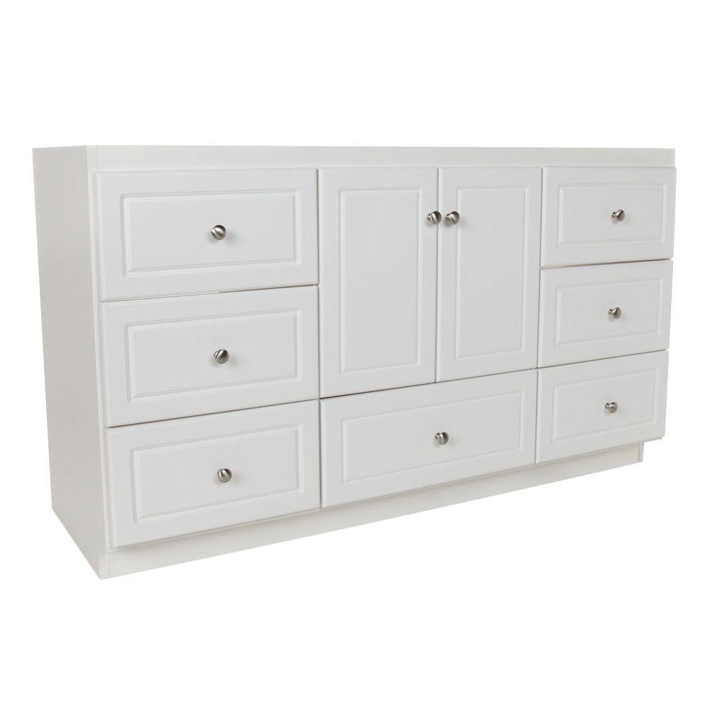 Ultraline 48 in. W x 21 in. D x 34.5 in. H Vanity Cabinet Only in Satin White - Super Arbor