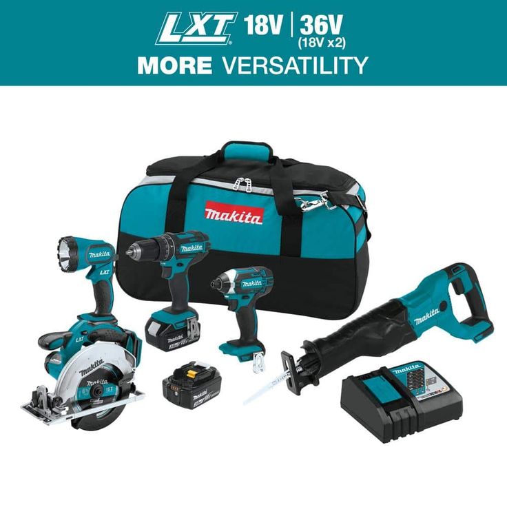 18-Volt LXT Lithium-Ion Cordless Combo Kit (5-Tool) with (2) 3.0 Ah Batteries, Rapid Charger and Tool Bag