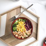 32-Piece Casual Red and Black Stoneware Dinnerware Set (Set for 8)