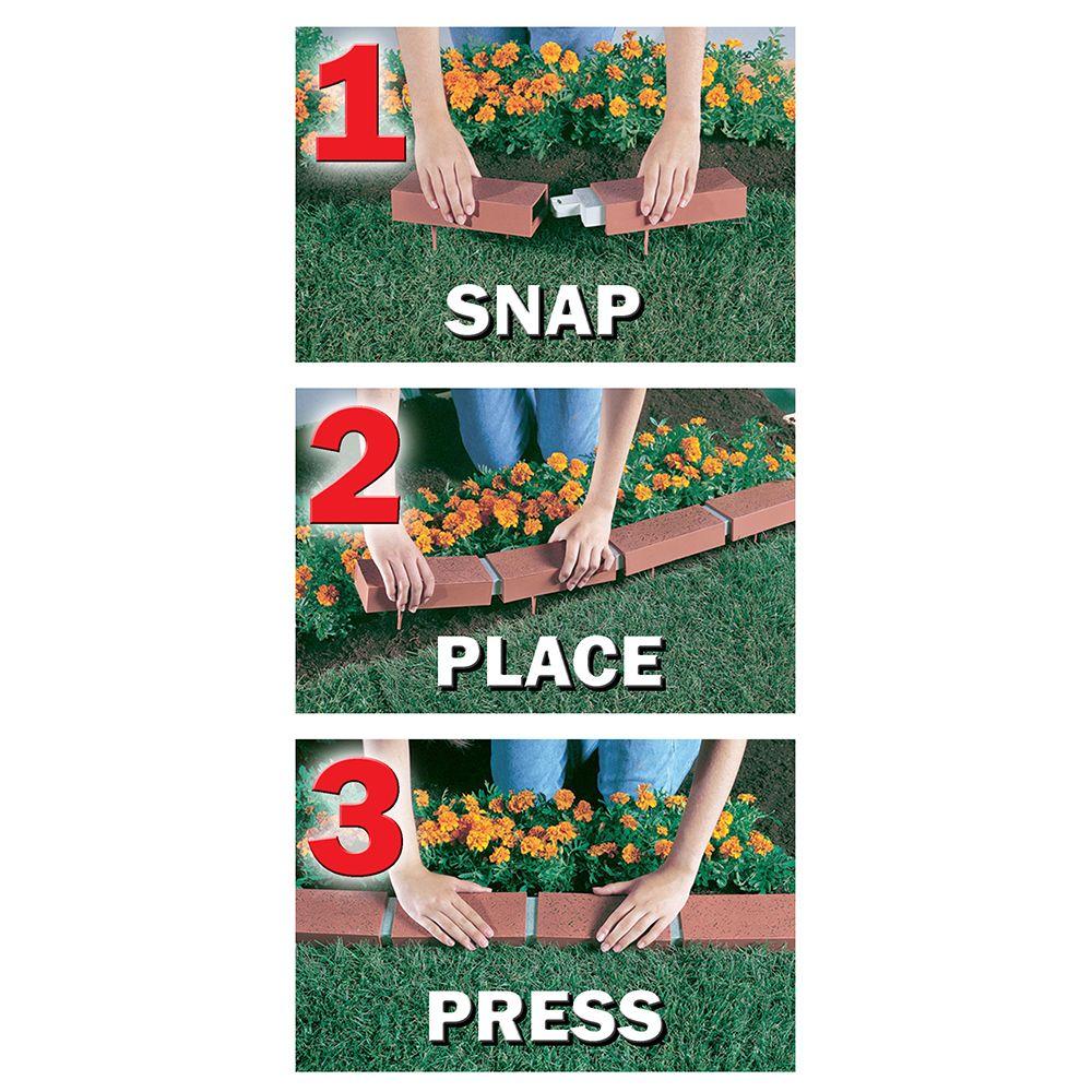 Argee 40 ft. Decorative Plastic Brick Edging with 6 Solar Lighted Bricks