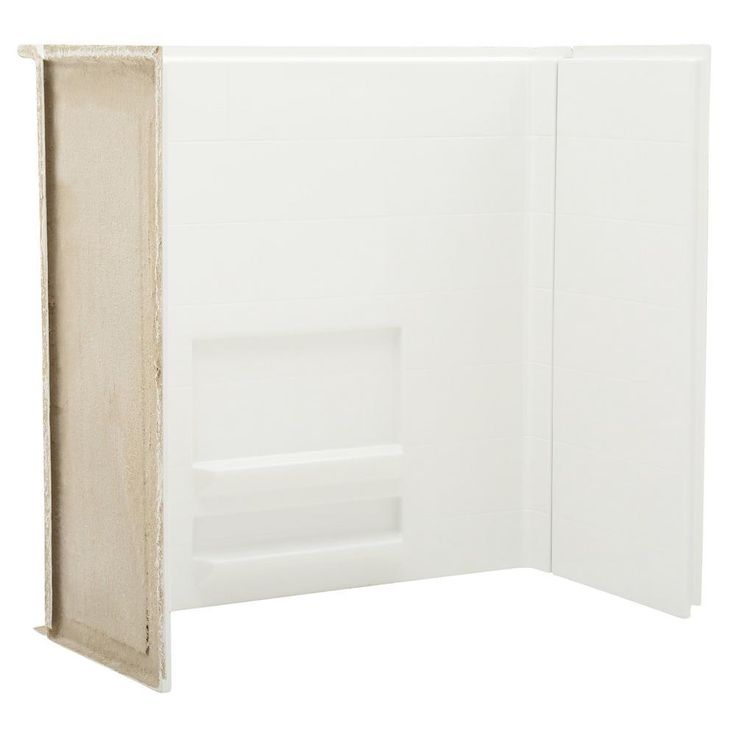 Acrylx Applied-Acrylic 30 in. x 60 in. x 55.4 in. 3-Piece Direct-to-Stud Alcove Subway Tile Shower Surround in White